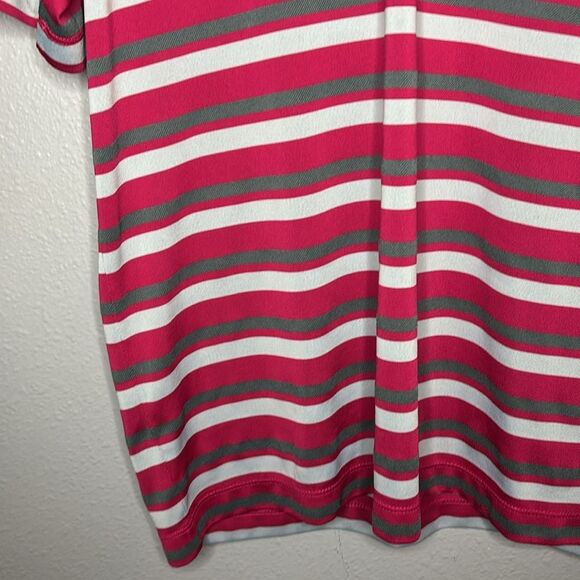 Nike Golf Fuchsia Gray Striped Polo Size Large - Picture 6 of 9